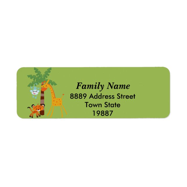 Jungle return Address Sticker (Front)