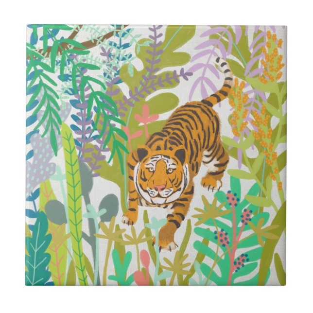 Jungle Roar - Tiger Ceramic Tile (Front)