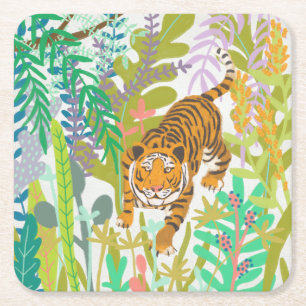 Jungle Roar - Tiger Square Paper Coaster