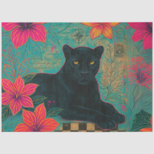 Jungle Royalty – Tropical Panther Decoupage Paper