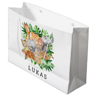Jungle Safari 1st Birthday Party Large Gift Bag