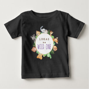 Jungle Safari 1st Birthday Party Wild One Baby T-Shirt