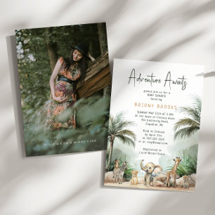 Jungle Safari Adventure Awaits Photo Baby Shower Invitation