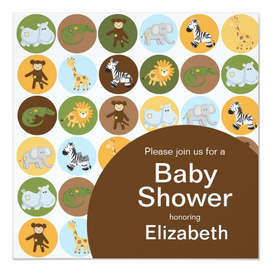 Jungle Safari Animal Neutral Baby Shower Card
