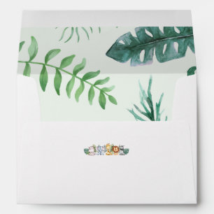 Jungle Safari Animals and Greenery Baby Shower  Envelope