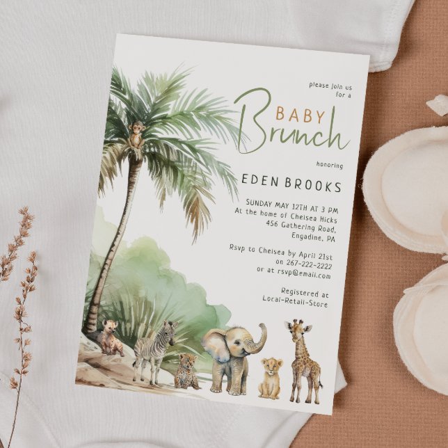 Jungle Safari Animals Baby Brunch Invitation (Creator Uploaded)