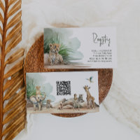 Jungle Safari Animals Baby Registry QR Code