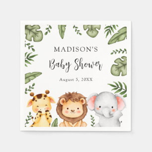 Jungle Safari Animals Baby Shower Napkin