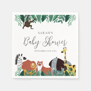 Jungle Safari Animals Baby Shower Napkin