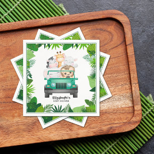 Jungle Safari Animals Baby Shower Napkin