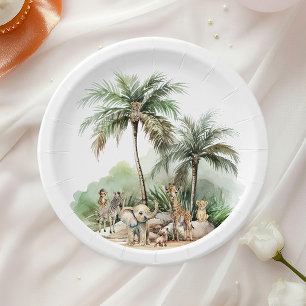 Jungle Safari Animals Baby Shower Paper Plate