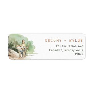 Jungle Safari Animals Baby Shower Return Address Label