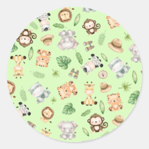 Jungle Safari Animals Classic Round Sticker
