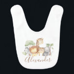 Jungle Safari Animals Cute Personalised Baby Bib<br><div class="desc">Jungle Safari Animals Cute Personalised Baby Bib</div>