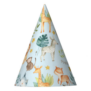 Jungle safari animals cute toddler birthday party  hat