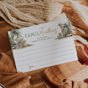 Jungle Safari Animals Family Traditions Card