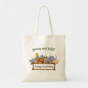 Jungle Safari Animals Forest Kids' Birthday  Tote Bag