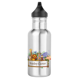 Jungle Safari Animals Forest Watercolor  532 Ml Water Bottle