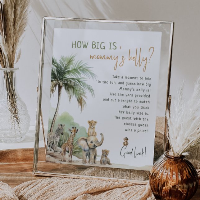 Jungle Safari Animals How Big Is Mummy's Belly Poster (Creator Uploaded)