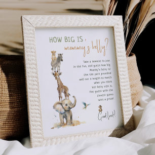 Jungle Safari Animals How Big Is Mummy's Belly Poster