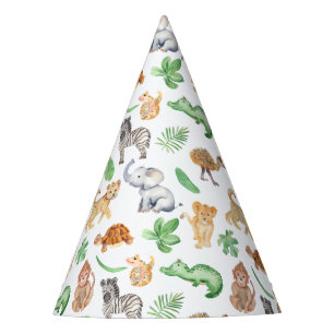 Jungle Safari Animals Kids Birthday Party Hat