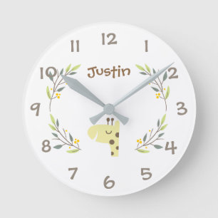 Jungle Safari Animals Kids Nursery Wall Clock