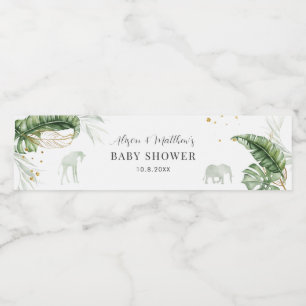 Jungle Safari Animals Nature Boy Baby Shower Water Bottle Label