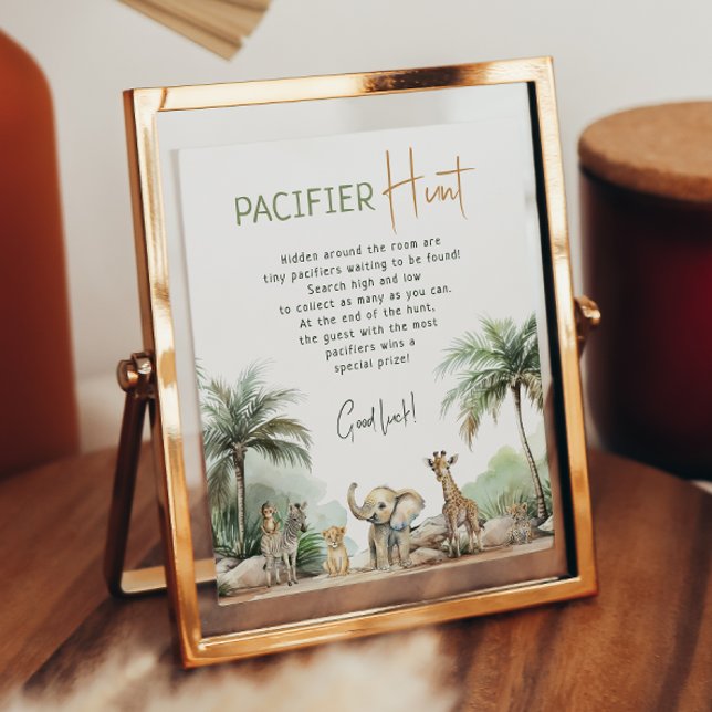 Jungle Safari Animals Pacifier Hunt Sign (Creator Uploaded)