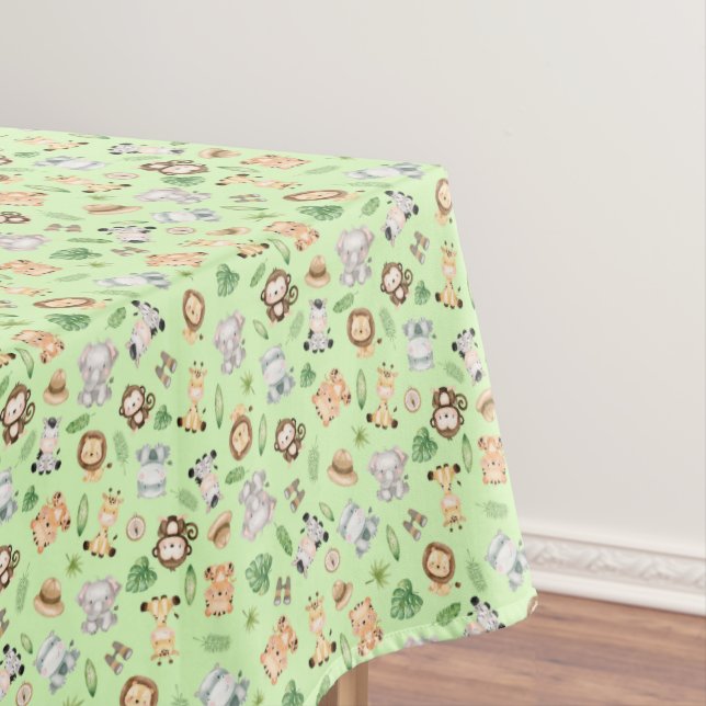 Jungle Safari Animals Tablecloth (In Situ)