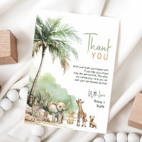 Jungle Safari Animals Vertical Baby Shower Flat