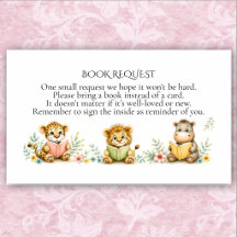 Jungle Safari Baby Shower Book Request Enclosure