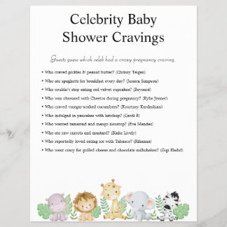 Jungle Safari Baby Shower Games Flyer