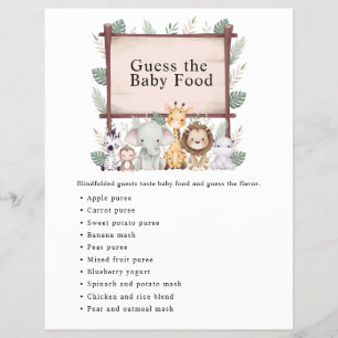 Jungle Safari Baby Shower Games Flyer