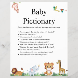 Jungle Safari Baby Shower Games Flyer
