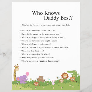 Jungle Safari Baby Shower Games Flyer