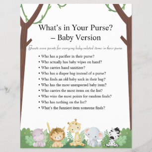 Jungle Safari Baby Shower Games Flyer