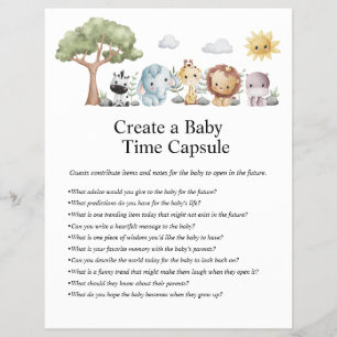 Jungle Safari Baby Shower Games Flyer