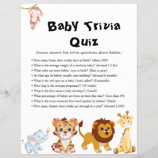 Jungle Safari Baby Shower Games Flyer