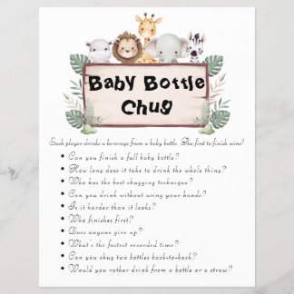 Jungle Safari Baby Shower Games Flyer
