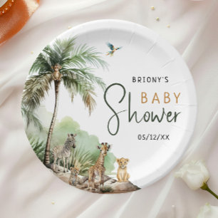 Jungle Safari Baby Shower Paper Plate