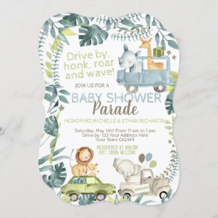 Jungle Safari Baby Shower Parade Invitation