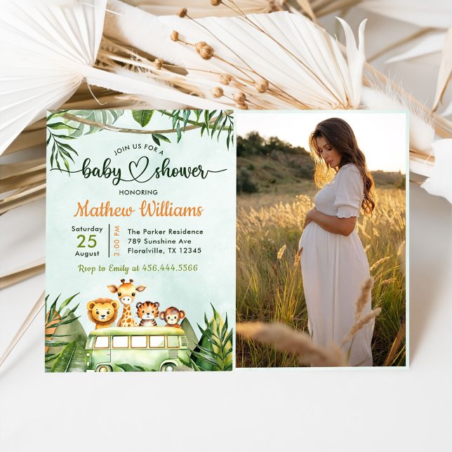 Jungle Safari Baby Shower Party Photo Invitation (Creator Uploaded)