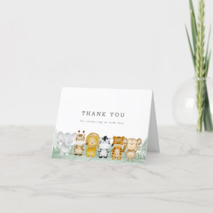Jungle Safari Baby Shower Thank You Cards