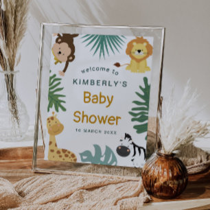 jungle safari baby shower welcome sign