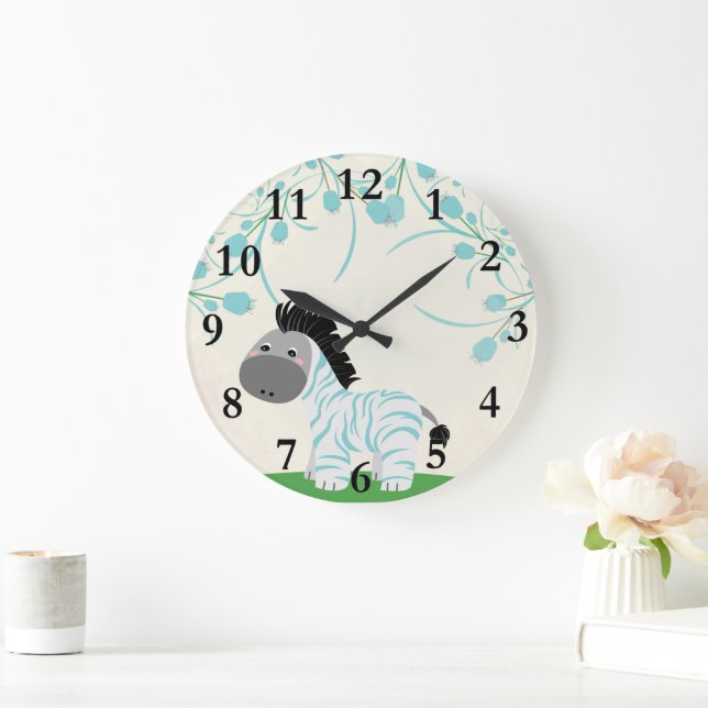 Jungle Safari Baby Zebra Nursery Wall Clock (Home)