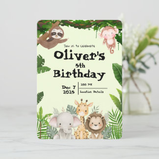 Jungle Safari Birthday Invitation