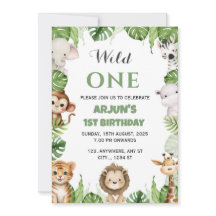 Jungle Safari Birthday Invitation Card
