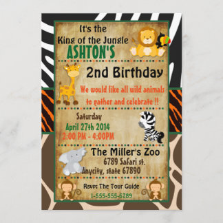 Jungle Safari Birthday Party Invitation