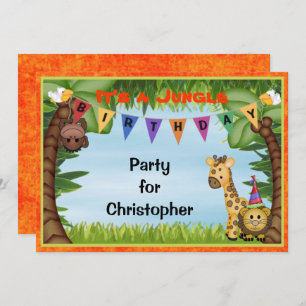 Jungle Safari Birthday Party Invitation