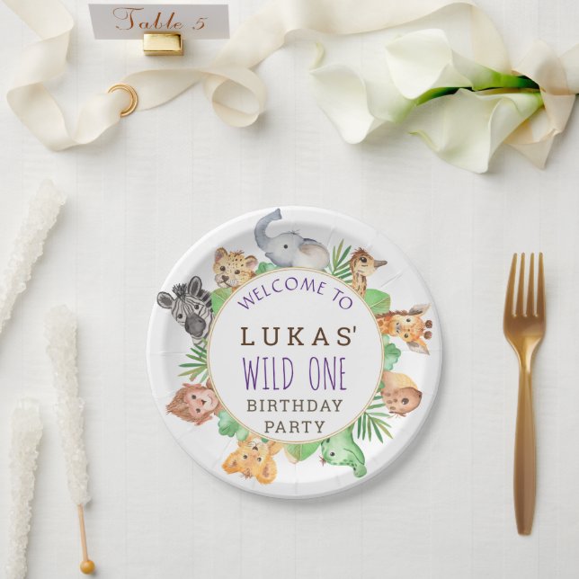 Jungle Safari Birthday Party Paper Plate (Wedding)